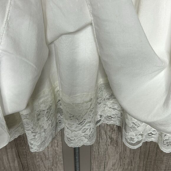Maryley Dress White Mini Lace Trim Short Romantic Whimsy Made in Italy Size 12 - Picture 5 of 9